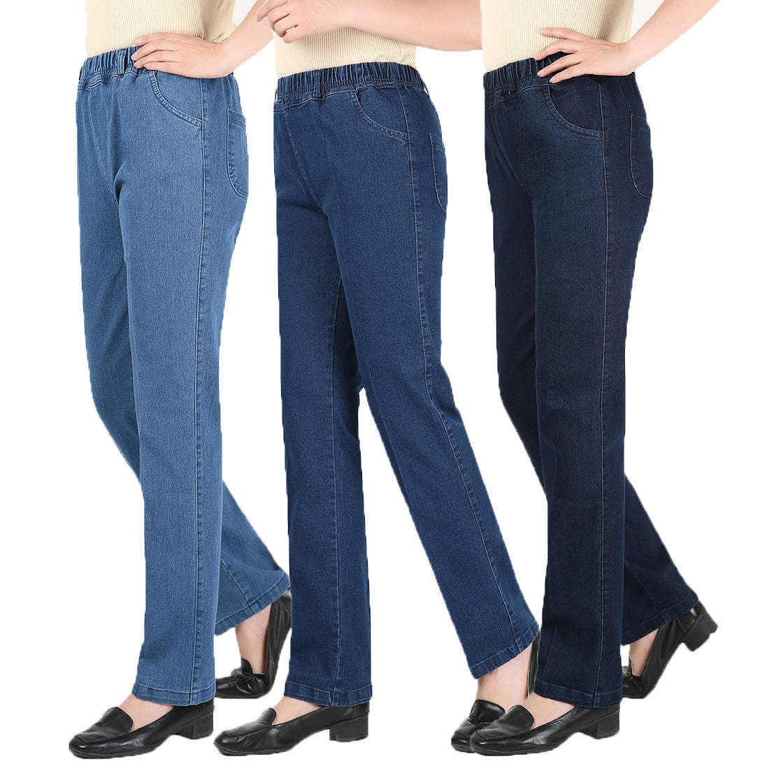 Jeans Women's 2025 Spring New Women's Jeans Loose Large Size Stretch Middle-Aged Denim Small Leg Pants Women