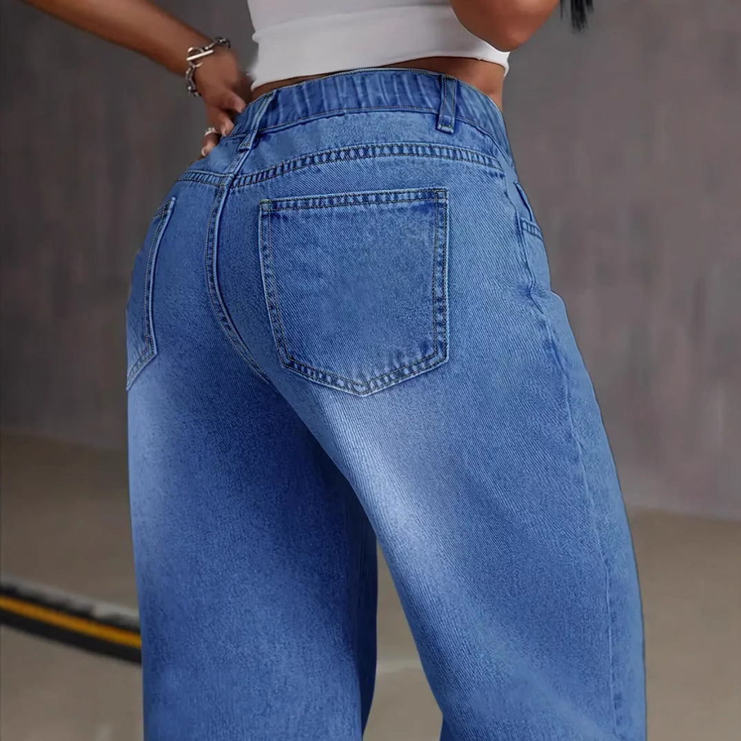 Cross-border Foreign Trade Independent Station Amazon European And American Women Wash Water Denim Trousers