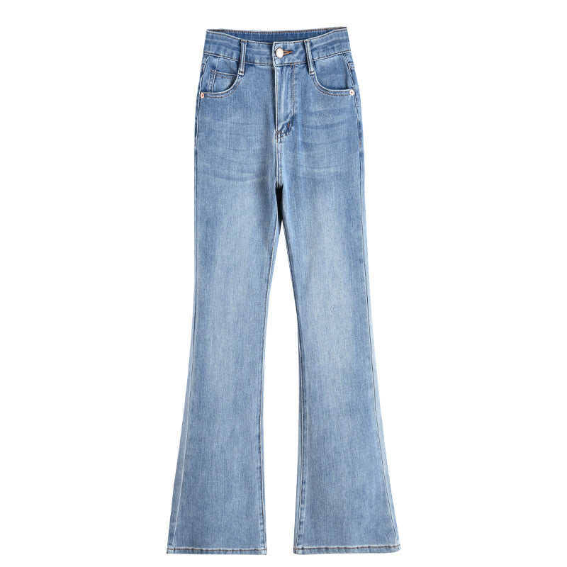 Highlight The Good Figure! Four-sided Micro-flare Jeans Women's Summer Small Slim-fit Slim-fit Pants 509
