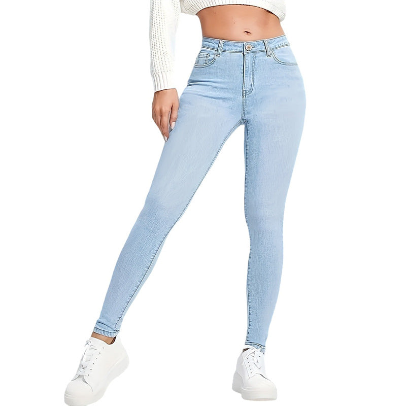 Available For Overseas Warehouse Amazon Cross-Border Foreign Trade Hot-Selling Women's Elastic Slimming Look Jeans And Small-Leg Pants