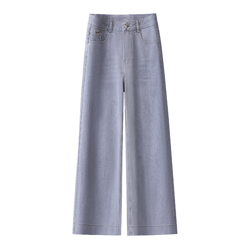 2025 New Summer Women's Pants, Loose And Slim, Petite Tencel Denim Nine-Point Wide-Leg Pants, Versatile For Women