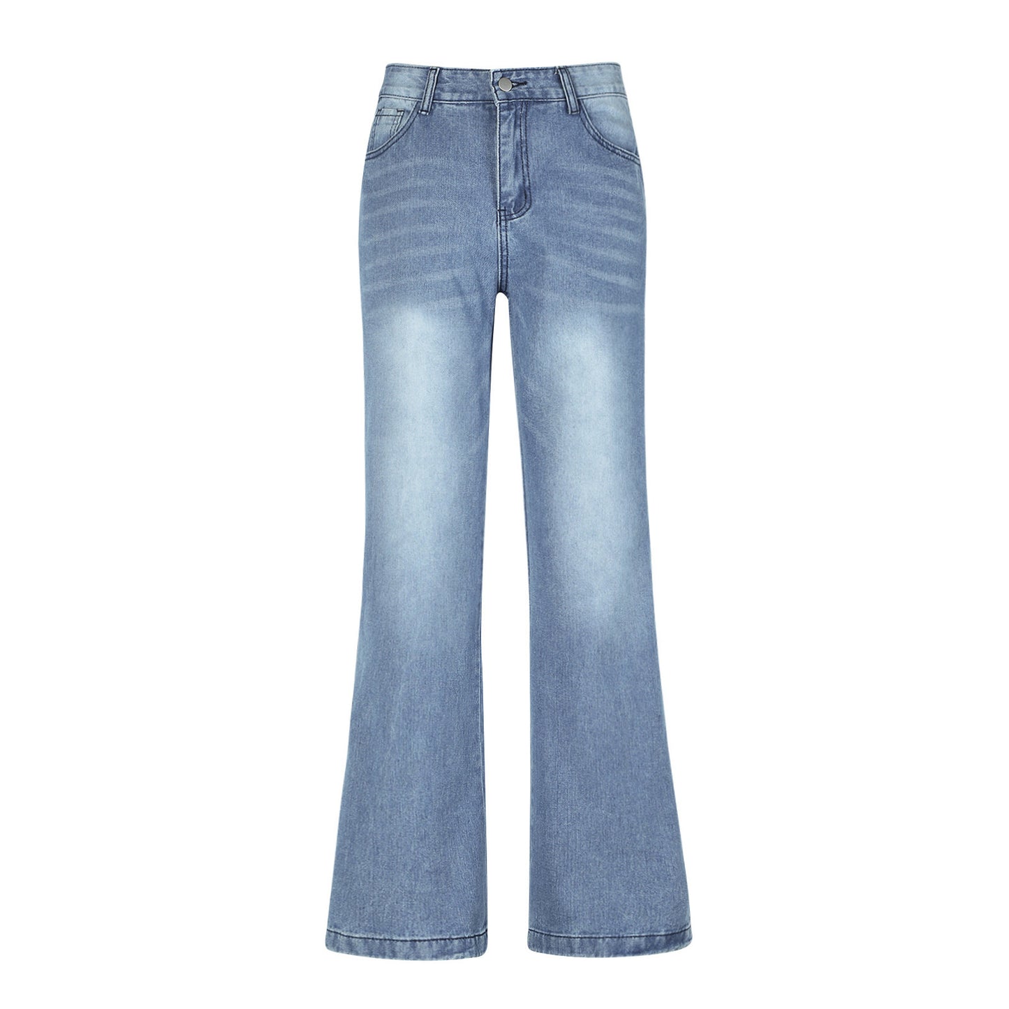 Europe And The United States 2021 High Waist Loose Wide Leg Women's Jeans Amazon Mop Jeans New One-piece Hair