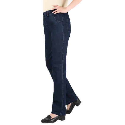 Jeans Women's 2025 Spring New Women's Jeans Loose Large Size Stretch Middle-Aged Denim Small Leg Pants Women
