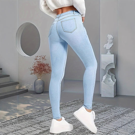 Available For Overseas Warehouse Amazon Cross-Border Foreign Trade Hot-Selling Women's Elastic Slimming Look Jeans And Small-Leg Pants