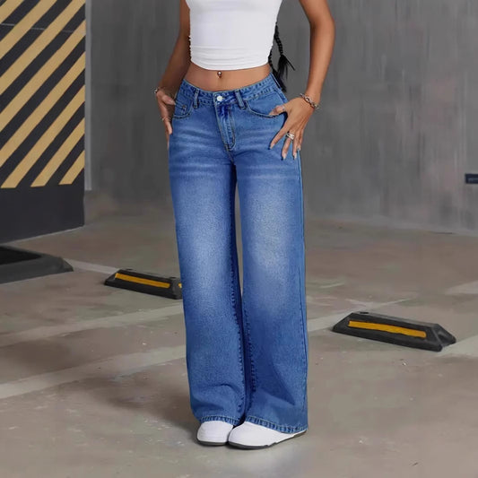 Cross-border Foreign Trade Independent Station Amazon European And American Women Wash Water Denim Trousers
