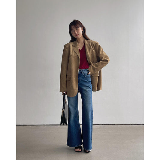 [90S Retro Trumpet] Geming High Waist Bootcut Jeans Women's 2025 Autumn New Floor-Mopping Pants R155H