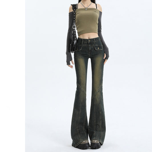Skinny Jeans Women's Autumn High Waist Slimming Design Hot Girl Horseshoe Horn Pants Spring And Autumn 2023 New
