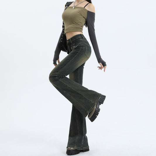 Skinny Jeans Women's Autumn High Waist Slimming Design Hot Girl Horseshoe Horn Pants Spring And Autumn 2023 New