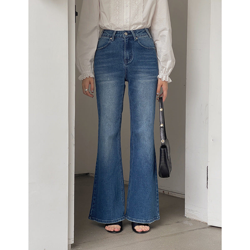 [90S Retro Trumpet] Geming High Waist Bootcut Jeans Women's 2025 Autumn New Floor-Mopping Pants R155H