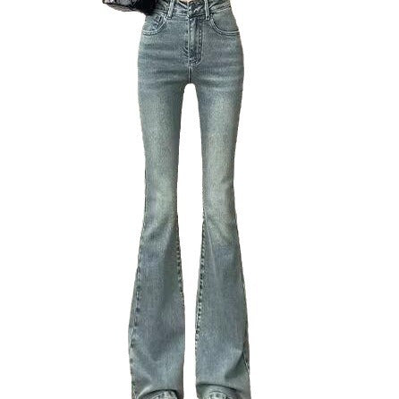 Micro-La Jeans Women's Spring And Summer New High Waist Slimming All-Match Stretch Explosions Horseshoe Denim Trendy Trousers