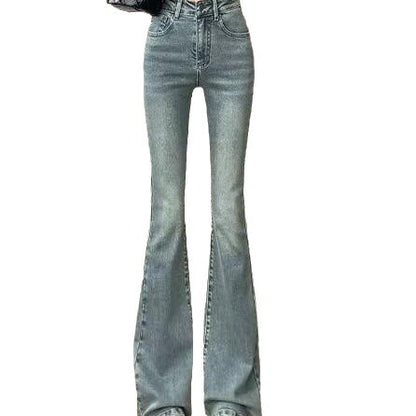 Micro-La Jeans Women's Spring And Summer New High Waist Slimming All-Match Stretch Explosions Horseshoe Denim Trendy Trousers