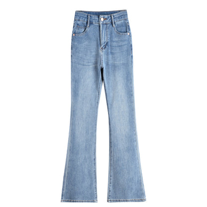 Highlight The Good Figure! Four-sided Micro-flare Jeans Women's Summer Small Slim-fit Slim-fit Pants 509