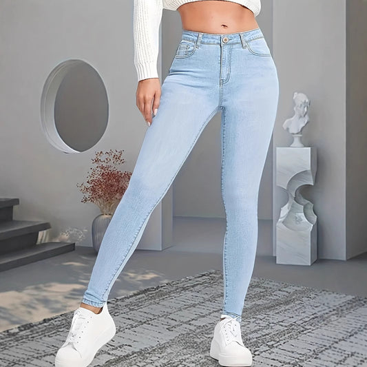 Available For Overseas Warehouse Amazon Cross-Border Foreign Trade Hot-Selling Women's Elastic Slimming Look Jeans And Small-Leg Pants