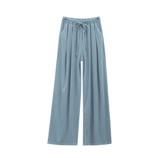 Uncle Carrot Lyocell Tencel Jeans Women's Summer Loose Straight-Leg Yamamoto Pants Lazy Relaxed Wide Leg Pants