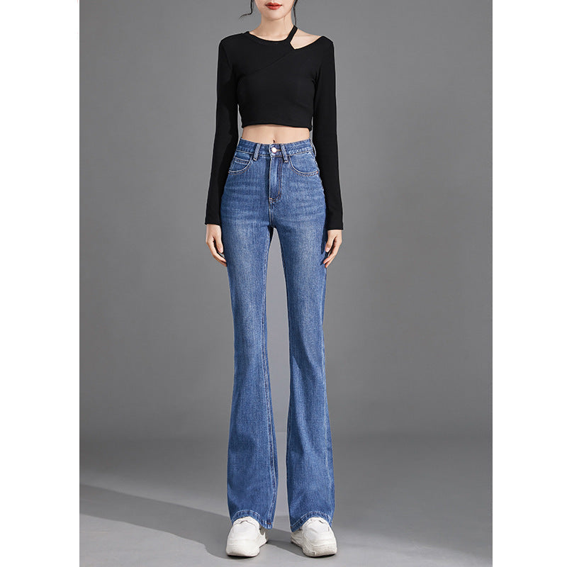 Flared Pants Women's 2025 Summer Thin Slim-fit Slim-fit All-match Tight All-round High Waist Denim Pants Trousers