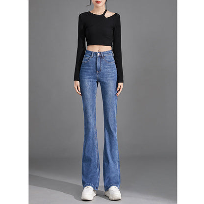 Flared Pants Women's 2025 Summer Thin Slim-fit Slim-fit All-match Tight All-round High Waist Denim Pants Trousers