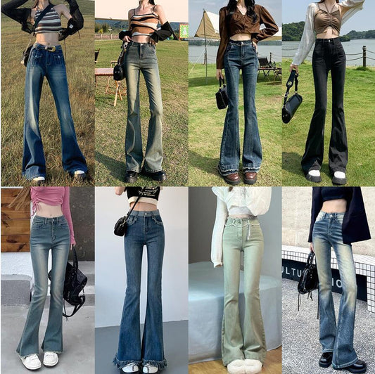 Wide-Leg, High-Waisted, Slim Straight-Leg Denim Pants For Women, Summer Thin, 2025 Casual Drapedy Floor-Length Denim Pants