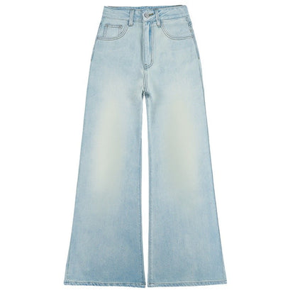 High Waist Loose Wide Leg Horn Jeans Women's 2025 Spring New Wide Leg Loose Horn Denim Pants