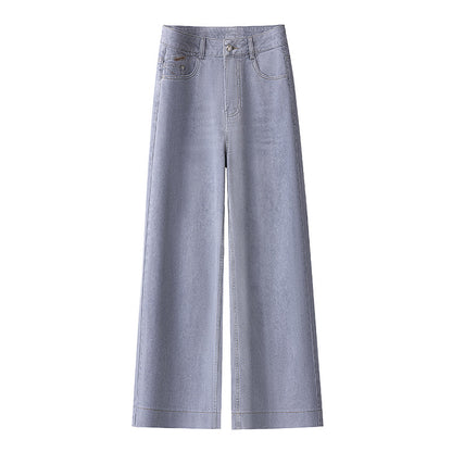 2025 New Summer Women's Pants, Loose And Slim, Petite Tencel Denim Nine-Point Wide-Leg Pants, Versatile For Women