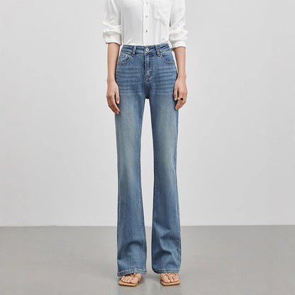 2025 Spring And Summer New Jeans Women's High-end Design High Waist Slimming All-match Simple Light Luxury Quality Slip Pants