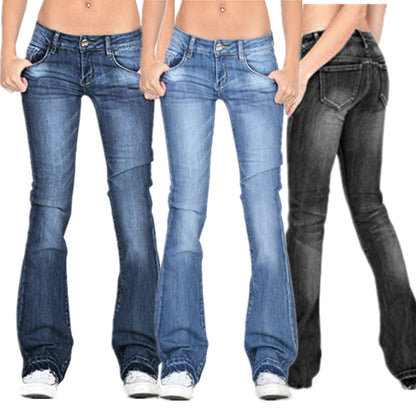 Europe And The United States Cross-border Exclusive Women's Jeans Tight Elastic Fringe Flared Pants Pants Jeans Women's Trend All-match