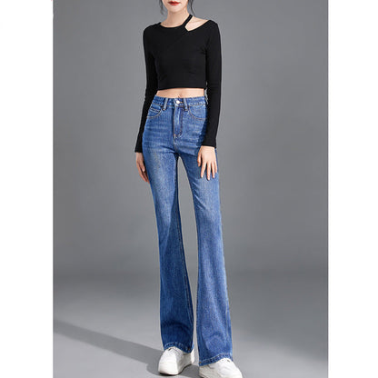 Flared Pants Women's 2025 Summer Thin Slim-fit Slim-fit All-match Tight All-round High Waist Denim Pants Trousers