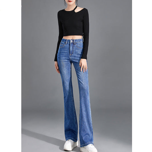 Flared Pants Women's 2025 Summer Thin Slim-fit Slim-fit All-match Tight All-round High Waist Denim Pants Trousers