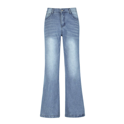 Europe And The United States 2021 High Waist Loose Wide Leg Women's Jeans Amazon Mop Jeans New One-piece Hair