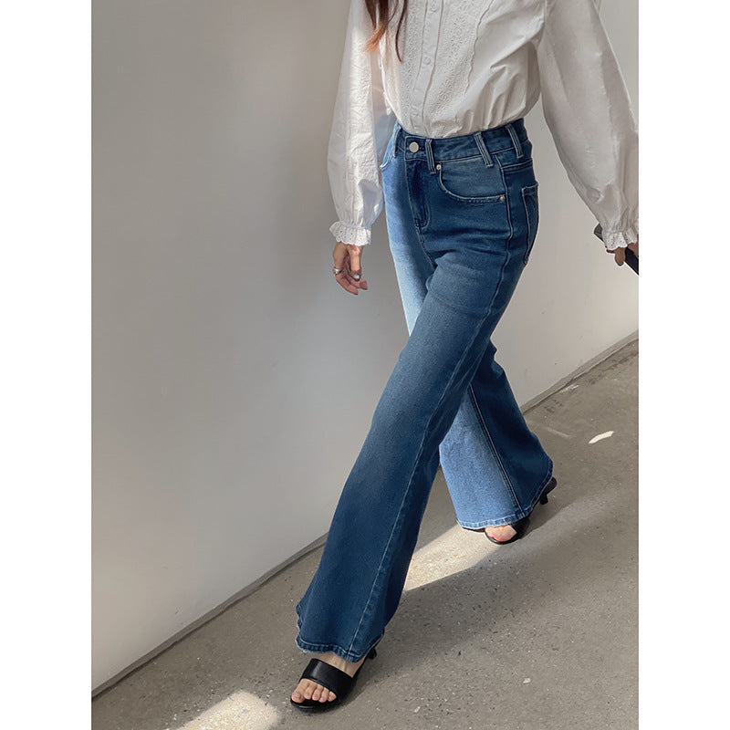 [90S Retro Trumpet] Geming High Waist Bootcut Jeans Women's 2025 Autumn New Floor-Mopping Pants R155H