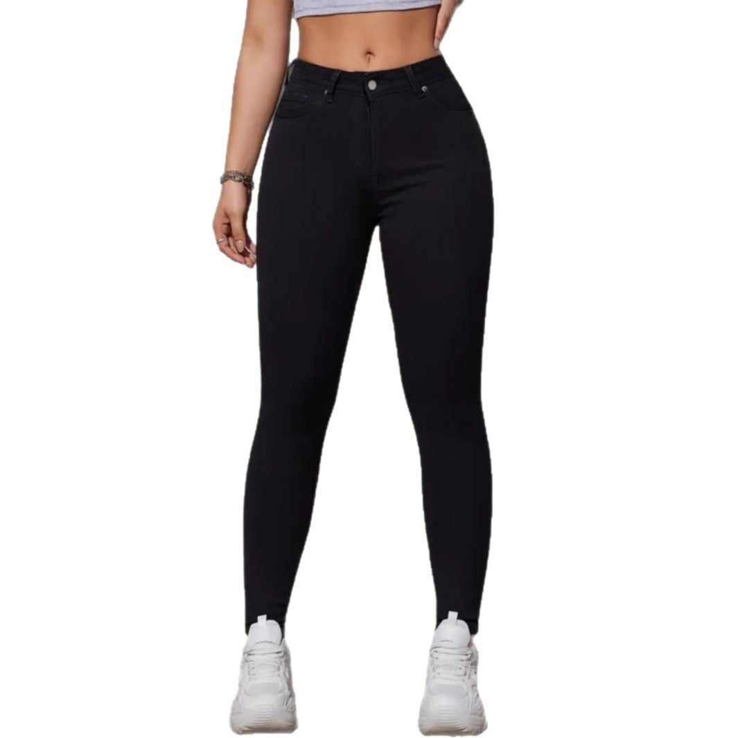 European And American Foreign Trade Amazon Explosions Jeans Women's Mid-waist High Elastic Slim Black All-match Casual Jeans